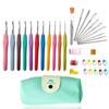 11pcs Crochet Hooks Set Ergonomic Grip Colorful Soft Handles And Aluminum Crochet Hooks For DIY Yarn Weave Knitting Needles Set