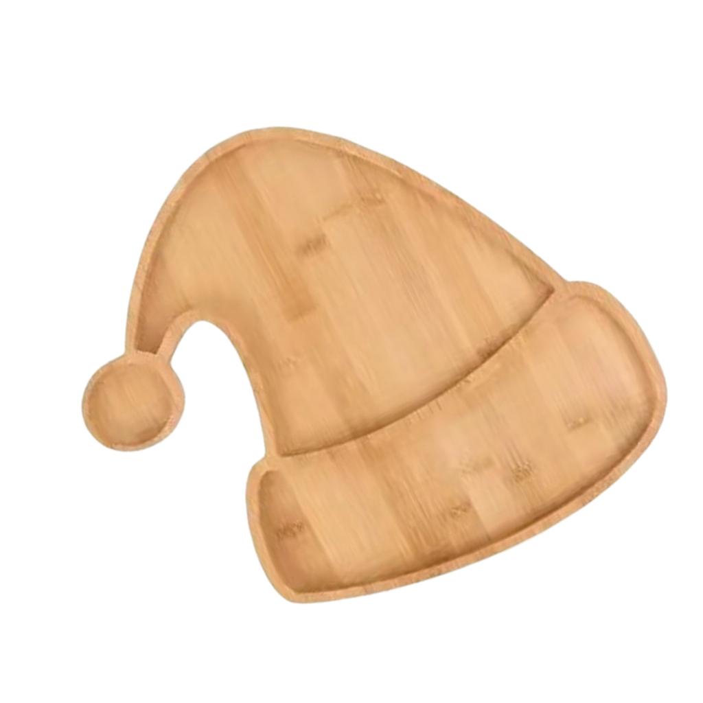 Wood Candy Dish Platter Dessert Tray Christmas Tree/Reindeer Antlers/Santa Hat Shape Serving Plate for Holiday Dining