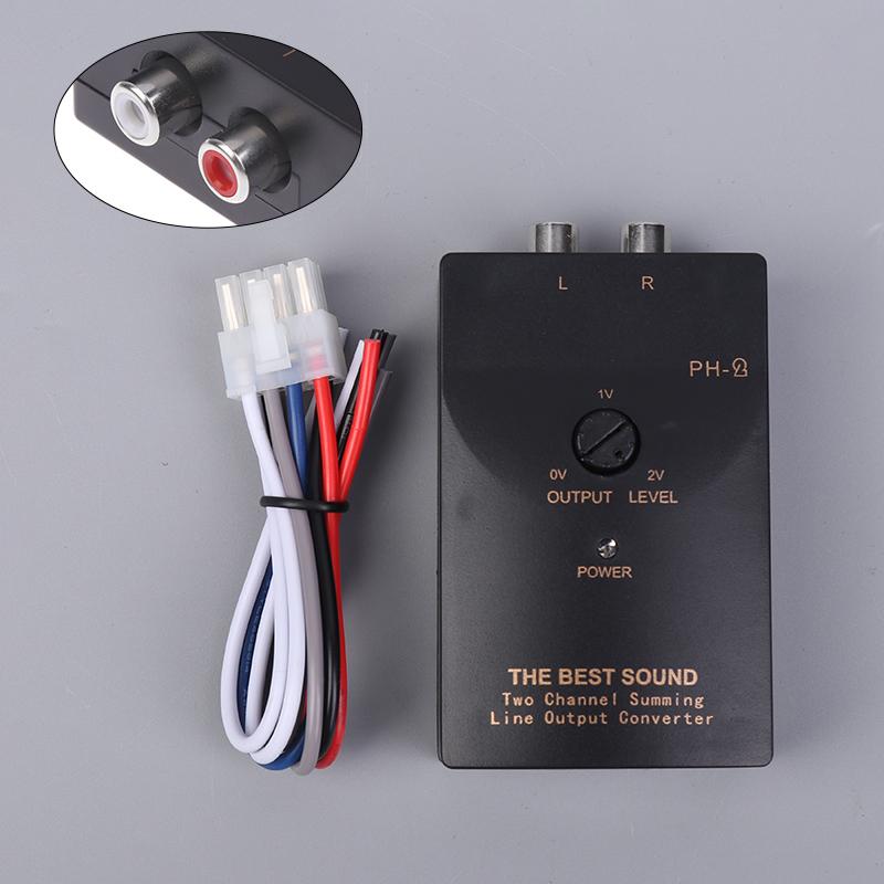 Ph-2 Car Stereo-Audio Rca-Speaker Amplifier High To Low Subwoofer Audio Converter Adapter Adjustable Auto Part