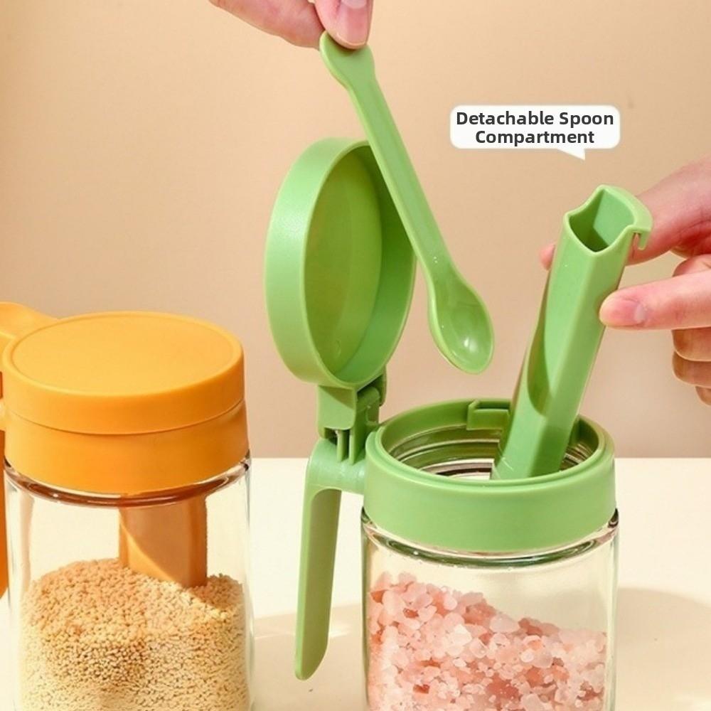 3PCS Sealed 2 In 1 Glass Spice Bottle Moisture-Proof Seasoning Jar Cooking Accessories