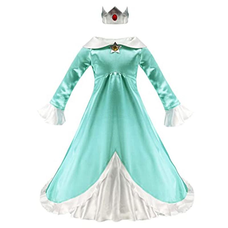 Princess Peach Cosplay Costume Super Mario Bros Peach Dress Halloween Cosplay Outfit for Women Girls Role Play