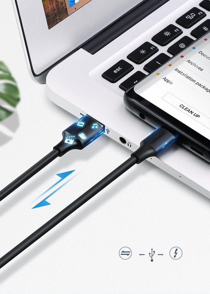 Ugreen Кабель USB - USB Type-C Quick Charge Черный Прочный 1М
