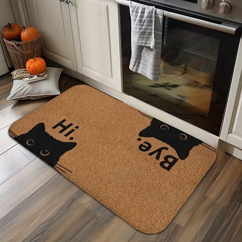 Cat Print Doormat Non-Slip Entrance Doormat Home Decor Carpet for Living Room Rugs Bathroom Floor Rug