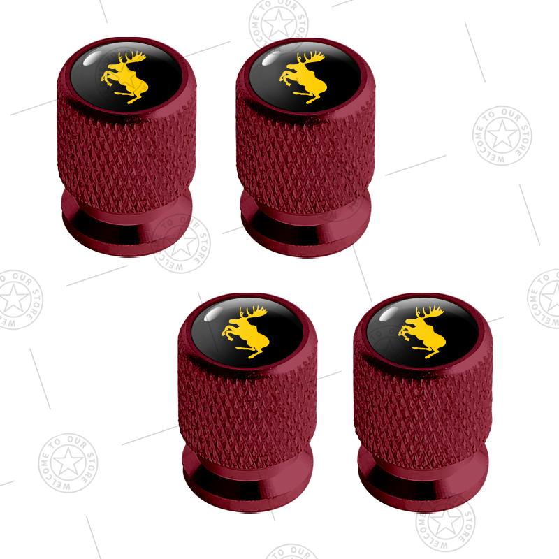 4pcs Prancing Deer Logo Car Wheel Tire Valve Caps Air Stem Aluminum Accessories For Volvo Moose Test R Design XC40 XC60 S90 V60