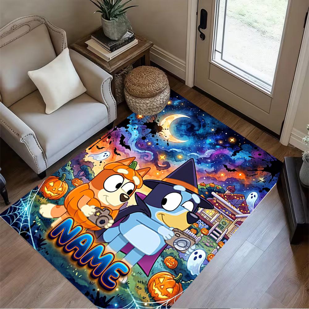 Halloween Friends Trick-or-treat Personalized Text Carpet Design for Entryway Bedrooms Game Room Study room Anti-slip Rug Decorate Offices