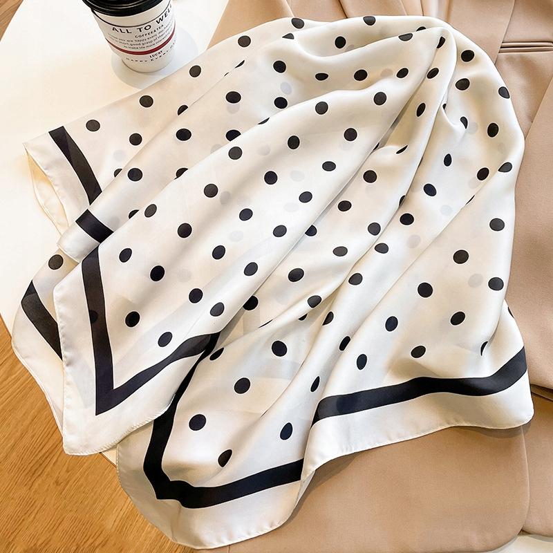 Scarf with print, women' synthetic silk, gift scarf, 70x70