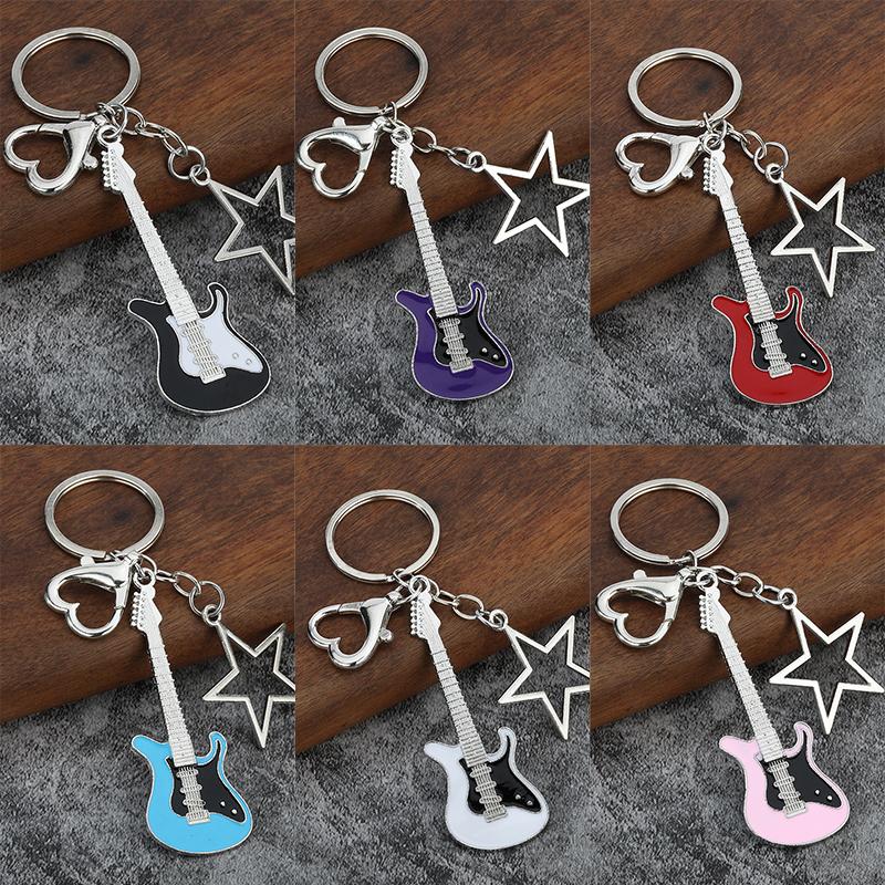 Креативный классический мини рок Электроакустическая гитара Форма Брелок Подвеска Украшения для рюкзака Аксессуары Подарки
