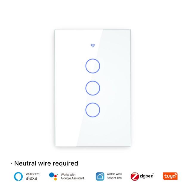 Does Not Require Neutral Wire RF 433+Wifi Wall Light Switch for Smart Living/Tuya Wireless Remote Control Switch 1/2/3/4 Sets