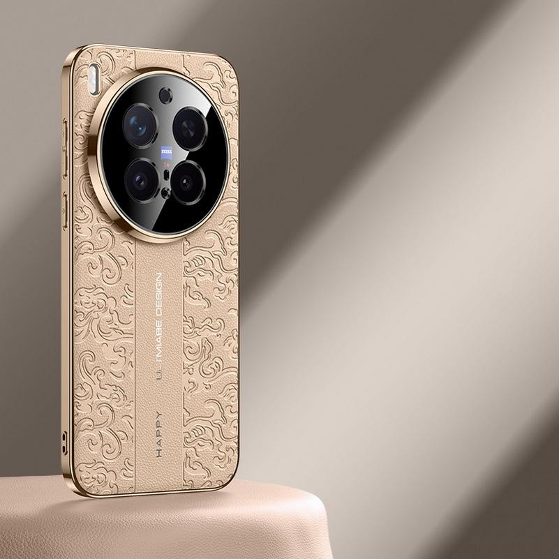 Роскошный чехол-бампер с покрытием из кожи «Счастливое облако» для VIVO X300 Ultra X300s X300 FE x300 Pro X200 FE vivo V70 Защитная крышка