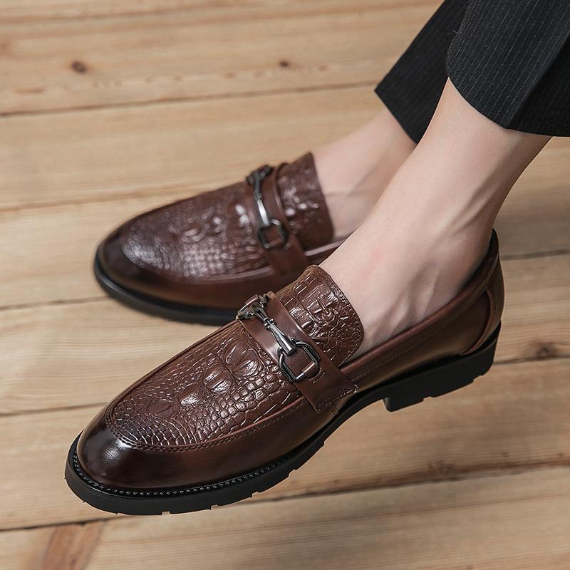 Модные высококачественные мужские туфли из натуральной кожи в стиле мягкого крокодила, черные коричневые мужские мокасины, модные брендовые мужские туфли на плоской подошве, удобные туфли для вождения