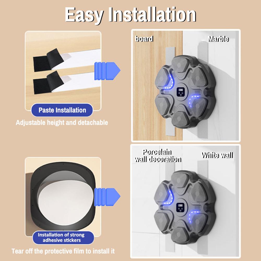 Умный музыкальный боксерский тренажер с перчатками Настенное тренировочное оборудование для фокусировки на боксерских мишенях BT
