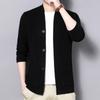 Sweater Men's Cardigan Trendy Slim Fit Solid Color Knitted Jacket Men's New Pocket Casual Handsome Thread Coat Outer Wear