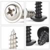 Nickel Plated Black Carbon Steel Cross Round Head Self Tapping Screw With Pad M1.2 M1.4 M1.7 M2 M2.3 M2.6 M3 M4 Wood Screws