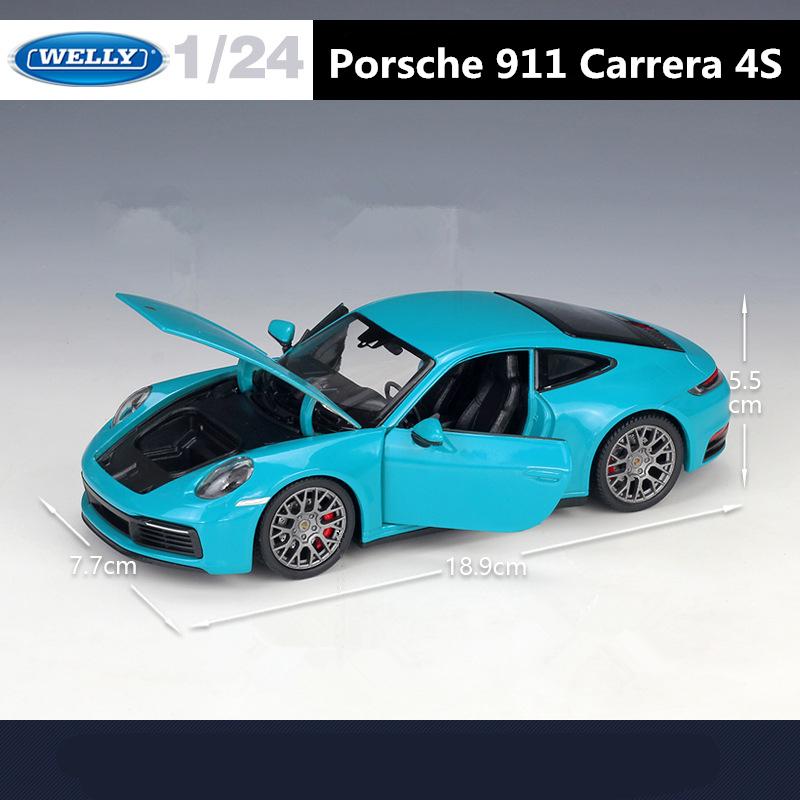 1/24 Welly Porsche 911 Carrera 4S Coupe, модель спортивного автомобиля из сплава, литье под давлением, металлические игрушечные автомобили, модель автомобиля, имитация, детские подарки