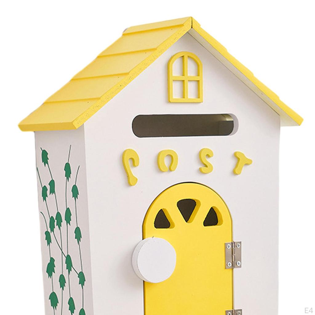 Настенный почтовый ящик для сада, деревянный почтовый ящик Mail 8,6x4,7x12,6 дюйма, многофункциональный