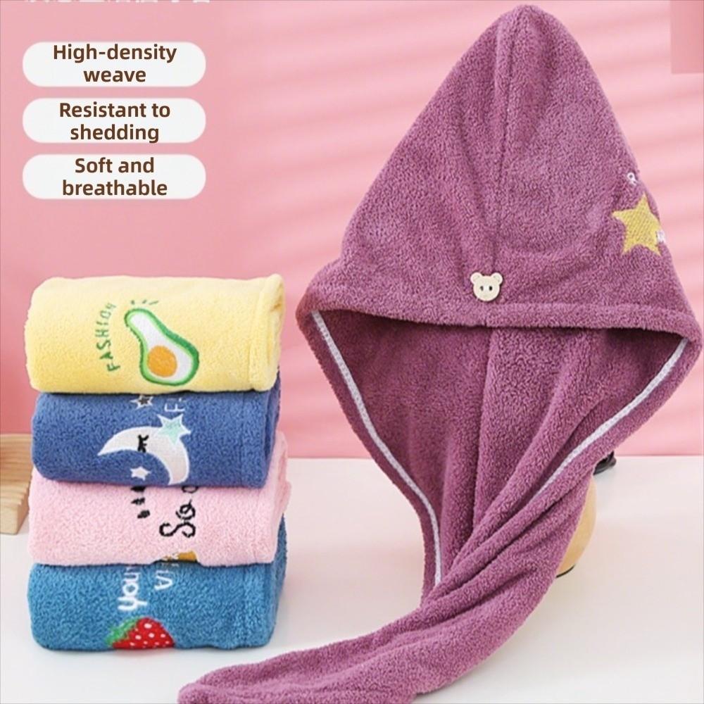 Embroidery Style Bathroom Women Head Towels Super Absorbent Hair Dry Wrap Bonnets Home Use
