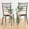 2 комплекта украшений для стульев на свадьбу, церковная скамья, искусственные цветы, зелень, гирлянды, скамья, церемония, прием, цветочный искусственный фон, роза, вечеринка на открытом воздухе