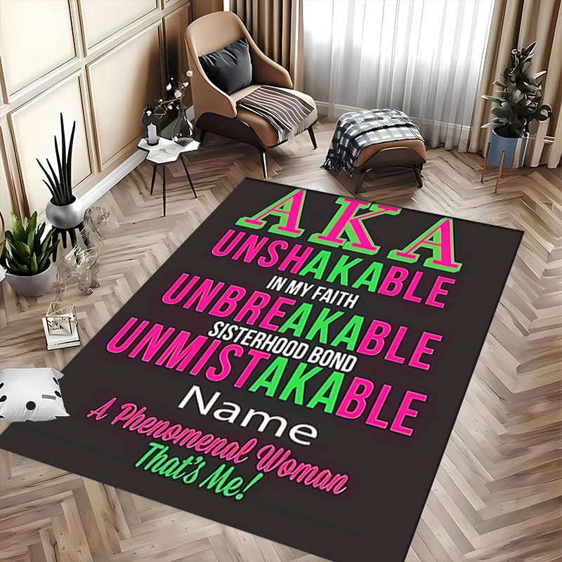 Custom personalization Alpha Kappa Alpha logo Area Rug - Perfect For Kitchen, Bathroom,Laundry Room Decor Large Size Available,Gift All Seasons