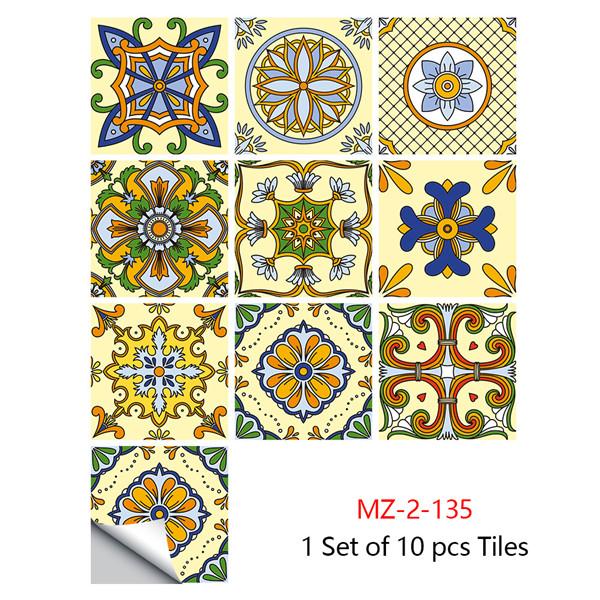 10x10/15x15/20x20/30x30cm PVC Flower Tile Tiles Decals Waterproof Wall Sticker Bathroom Sticker Kitchen Decoration
