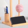 Wooden Yarn Holder with Phone Holder Rotating Pendulum Yarn Ball Dispenser Stand Bamboo Beech Wood Yarn Spool Rack for Knitting Lovers Surprise Gift