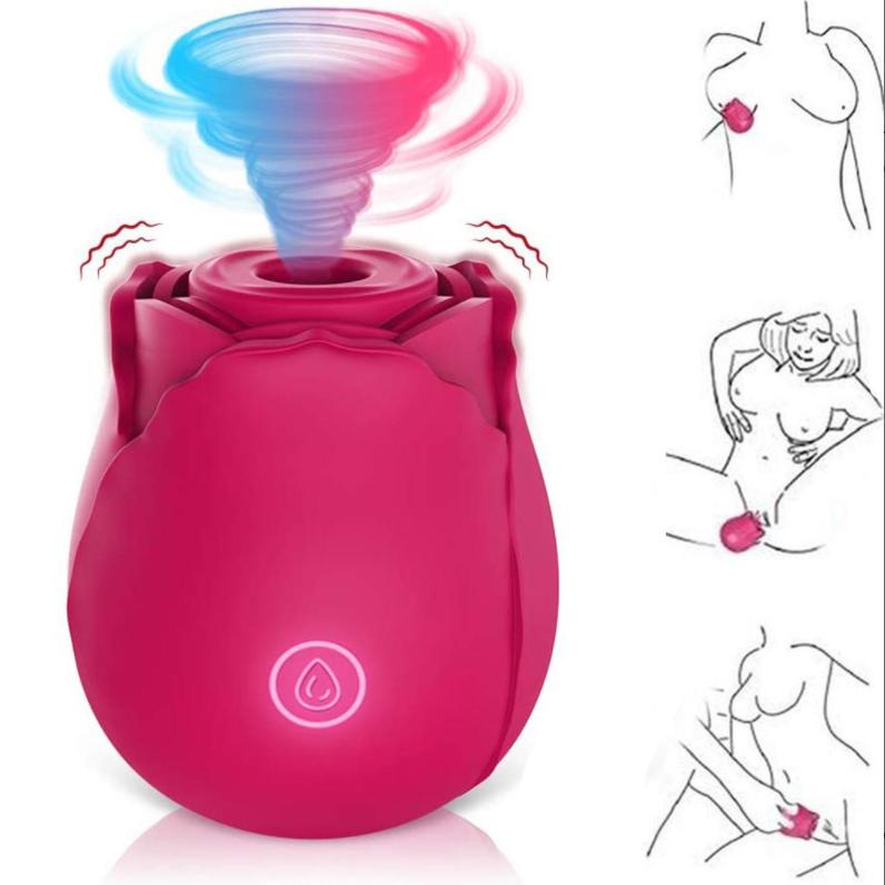 Women Rose Vibator Toy Vagina Sucking Vibrator Rose Vibrator Sucker Oral Licking Clitoris Stimulation Powerful Sex Toys