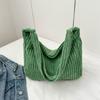 Casual Flannel Large Capacity 2025 Solid Color Corduroy New Simple Winter Oblique Span Shoulder Tote Bag