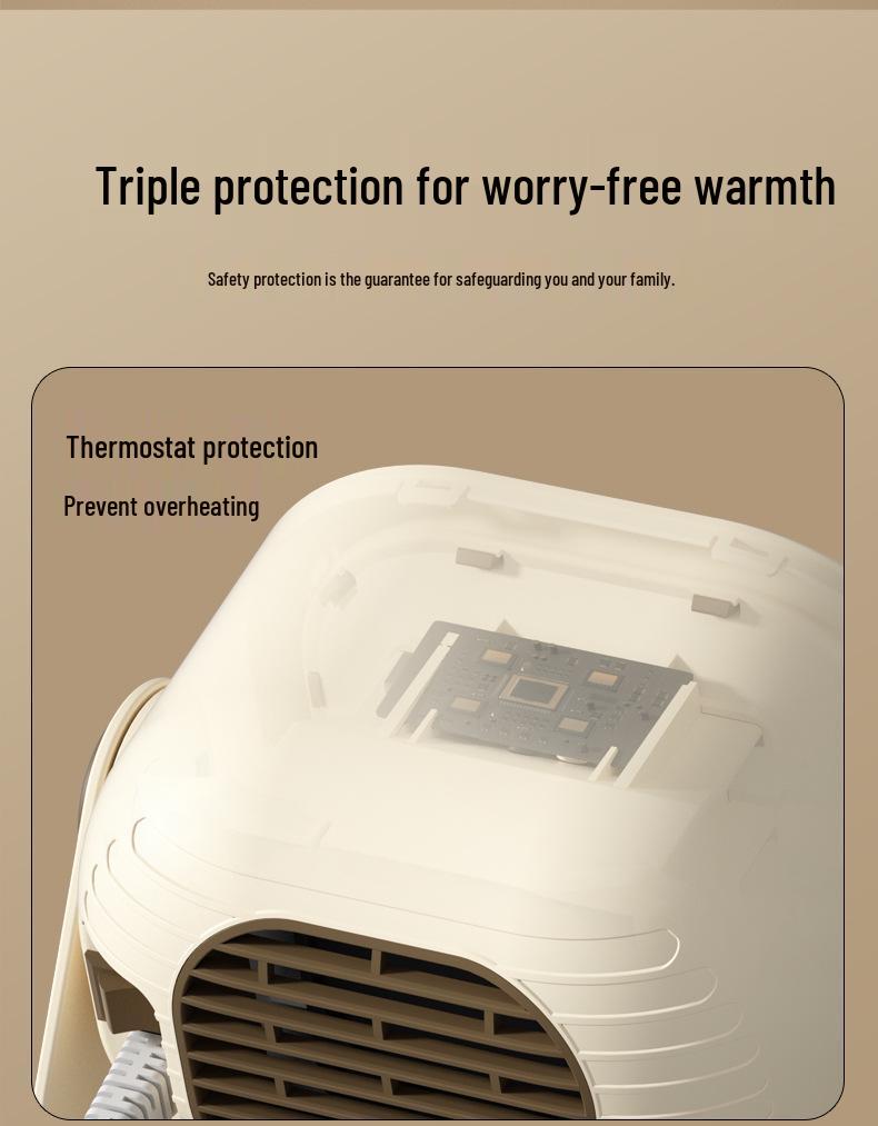 Energy-Saving Silent PTC Desktop Heater Fan for Quick Indoor Room Heating