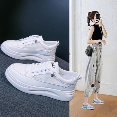 Модные стильные универсальные удобные и подчеркивающие фигуру кожаные сетчатые туфли на плоской подошве