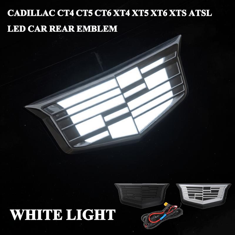 Светодиодный белый значок-эмблема для Cadillac CT4 CT5 CT6 XT4 XT5 XT6 XTS ATSL Автомобильная сменная эмблема Аксессуары для заднего багажника автомобиля