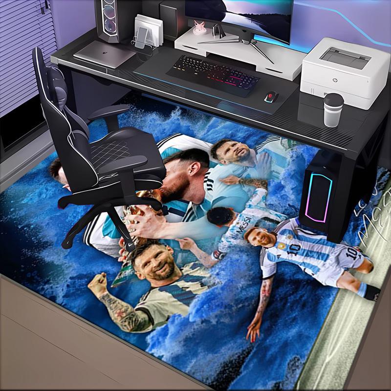 World Cup Celebration Messi Rug Game Carpet, Floor Mat for Bedroom Living Room Entryway Rug, Home Decor Idea Gift for Christmas birthday