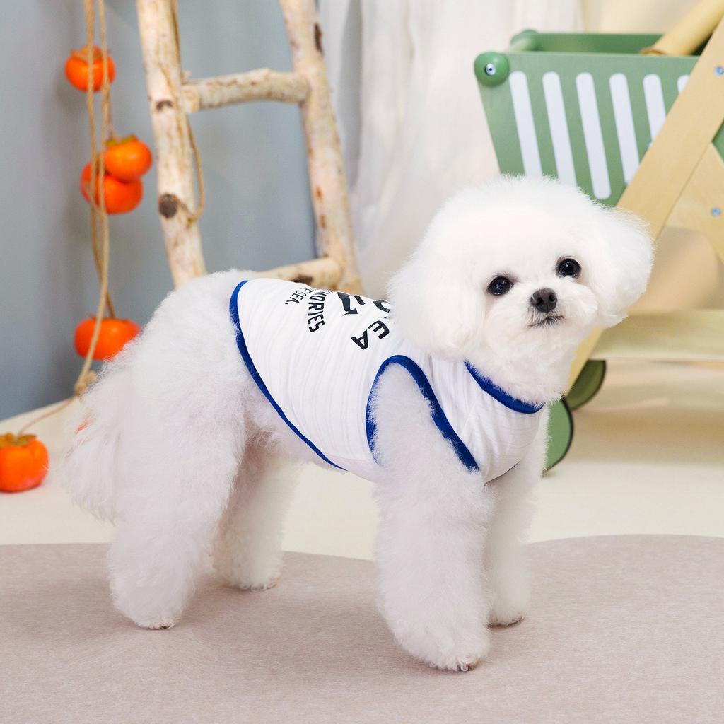 Dog Clothes Summer Sailor Vest Sling Teddy Bigbear Small Dog Cool Breathable Play Pet Clothing