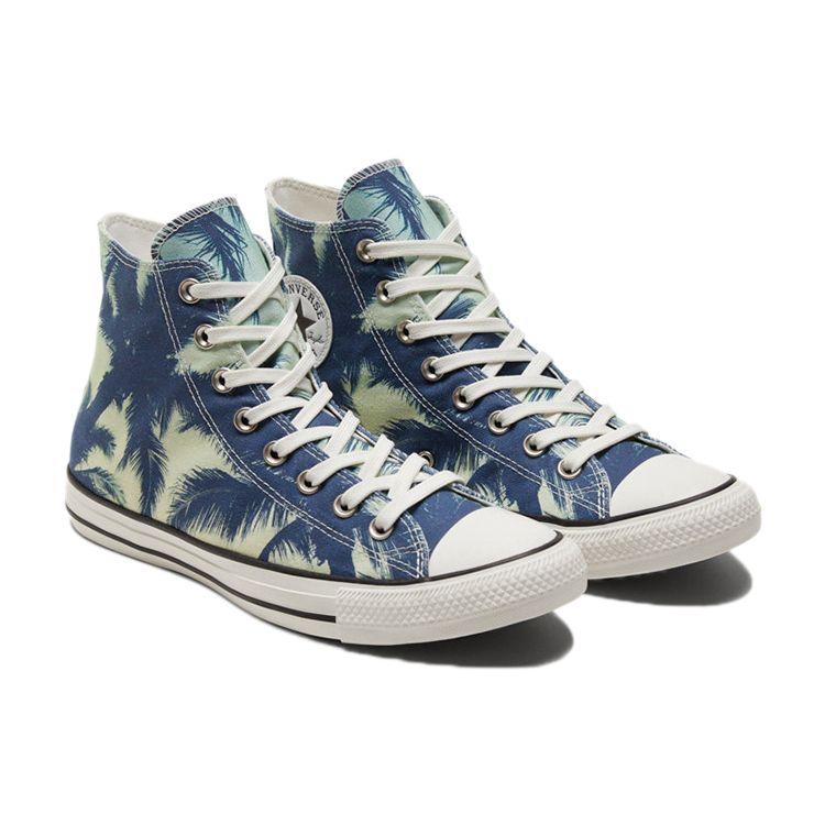 Converse Chuck Taylor All Star Удобные Универсальные Принтованные Высокие Кеды из Канваса Унисекс Кроссовки Синие 171280C