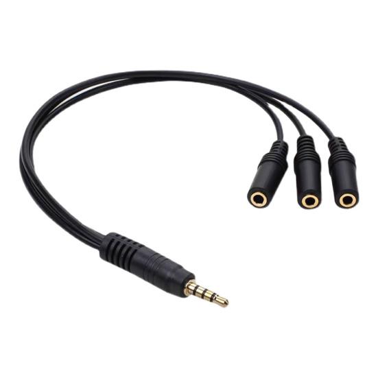 3.5MM Audio Splitter Cable Plated Connector Male To Female 1 Input 3 Output Stereo Jack