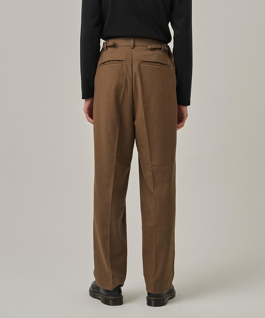 ANALOG MOOD Double-Pleat Wide Winter Slacks (Brown)