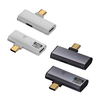 Адаптер USB C 2 в 1 90 градусов Адаптер USB C папа к двойному гнезду Адаптер-удлинитель USB C 3.2 100 Вт Устройство Type C