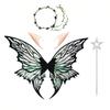 Polyester Fairy Wings Set Arm Wrap Design Elf Cosplay Kits New Elf Ears Headbands  Cosplay Event