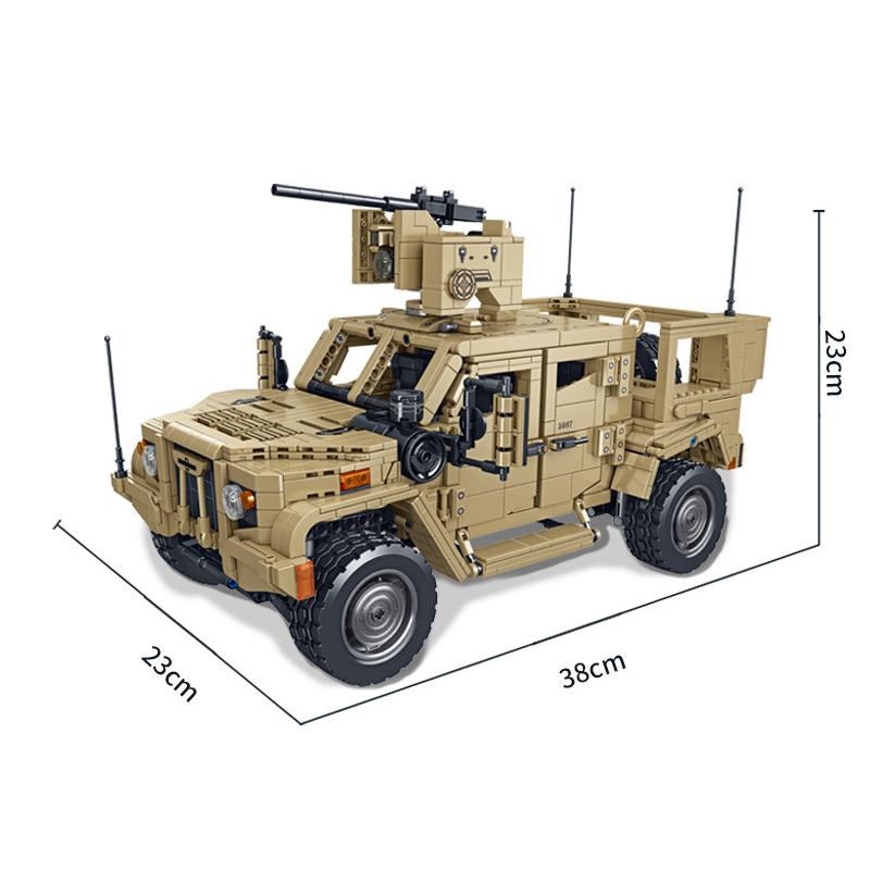 Военная серия Транспортер ракет US M983 Транспортер танков M10170 Бронированный автомобиль JLTV Сложные конструкторы Игрушки