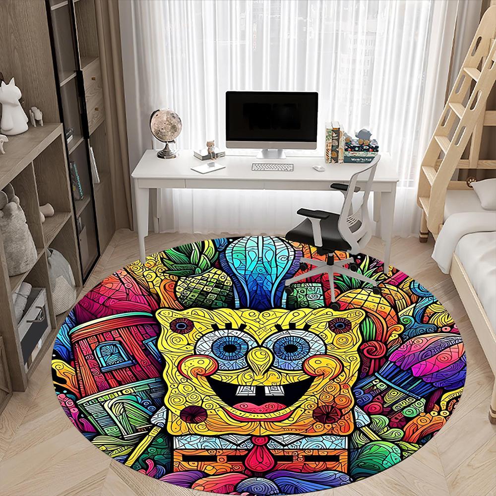 1pc Artwork Office Round Area Rug, Indoor Mat Suitable For Office, Bedroom Living Room Home Decor, Room Deco, Offic a0928126