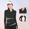 Спортивная куртка с длинным рукавом, женская рубашка на молнии для фитнеса, йоги, спортивный топ, спортивная одежда, быстросохнущие пальто для бега, одежда для тренировок, женская спортивная одежда