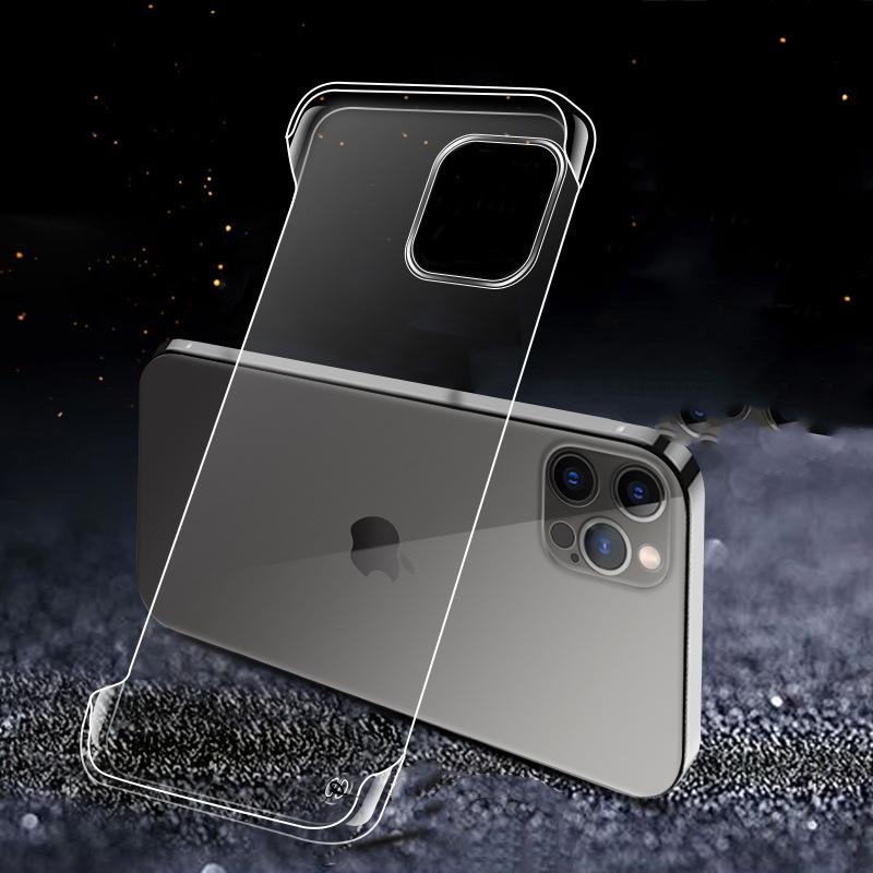 Применимо к Apple iPhone16 безрамочный прозрачный ПК чехол для мобильного телефона 14 защитный чехол 12mini мелкое отверстие 15Promax
