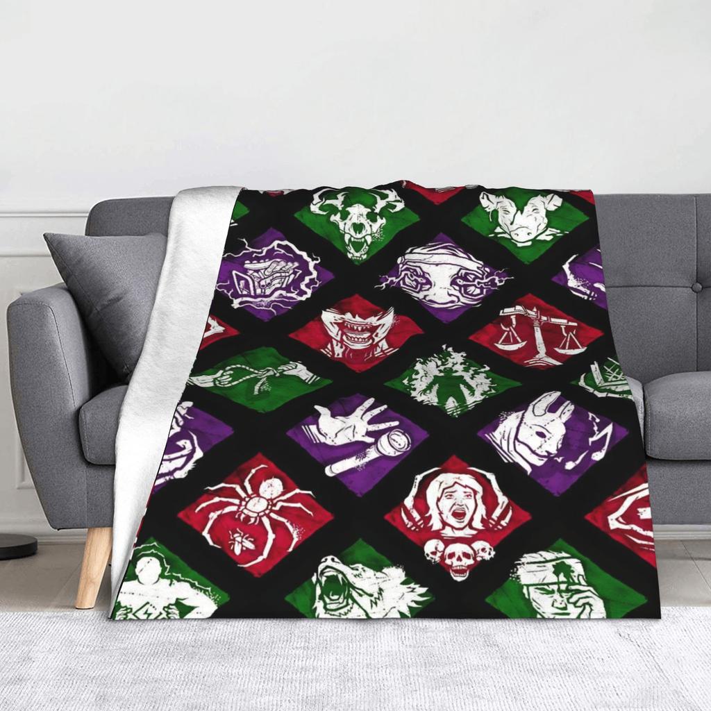 Deads by Daylights Horror Game Blankets Flannel Throw Blanket Summer Air Conditioning Personalised Lightweight Bedspreads