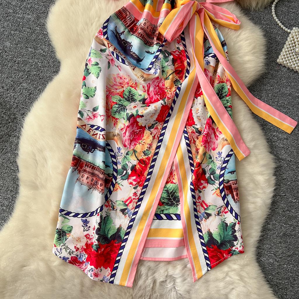 Летние женские дизайнерские винтажные принты на подиуме платья с коротким рукавом и шнуровкой, облегающие платья-карандаши для вечеринок