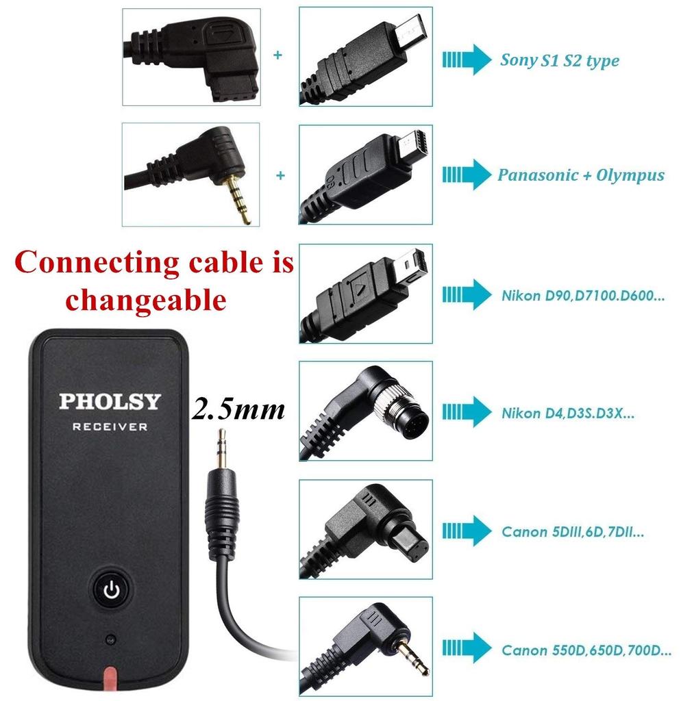 Беспроводной таймер-пульт PHOLSY HDR Интервальный таймер с клапаном для Canon R100 R8 R6 R7 R10 90D 250D для Olympus EM1X EM1ii для Fujifilm