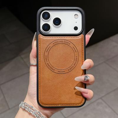Роскошный кожаный чехол для Magsafe для iPhone 17 Air 16 16E 15 14 Plus 13 12 11 Pro Max Мягкий силиконовый противоударный магнитный чехол