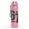 1PC Big 67 Number Retro Text Print 750ml Color Plastic Sports Water Bottle Leakproof Flip Straw Lid Suitable for Sports Office Home Use