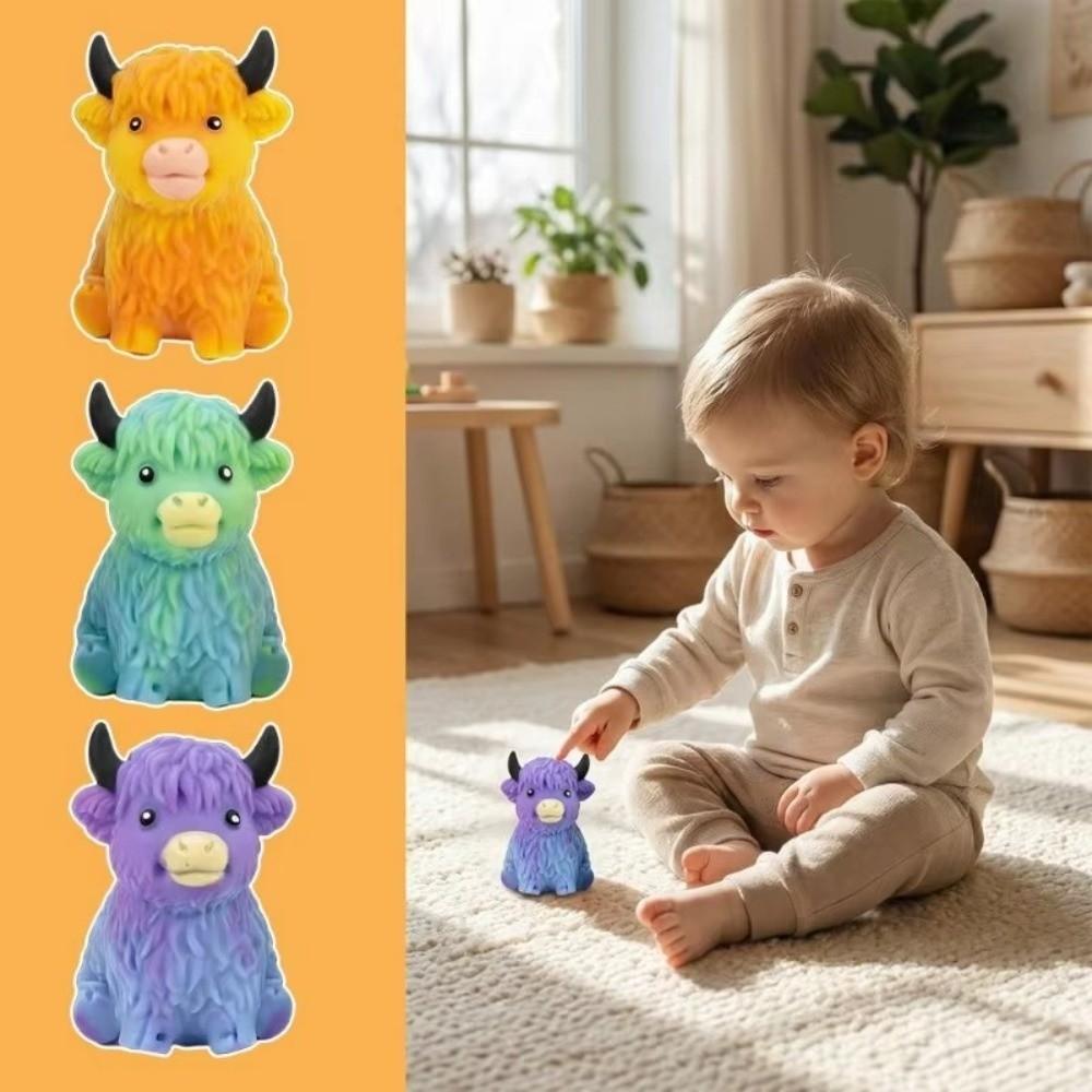 Slow Rebound Cow Squishy Toys Highland Cow Cow Fidget Toy Popular Cow Sensory Toy Gift