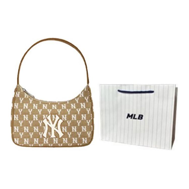 MLB Серия Monogram New York Yankees Винтажный принт по всей поверхности NY Полиэстер Сумка подмышку Сумка для маджонга Сумка-тоут Обычные женские сумки 32BG33111-50B