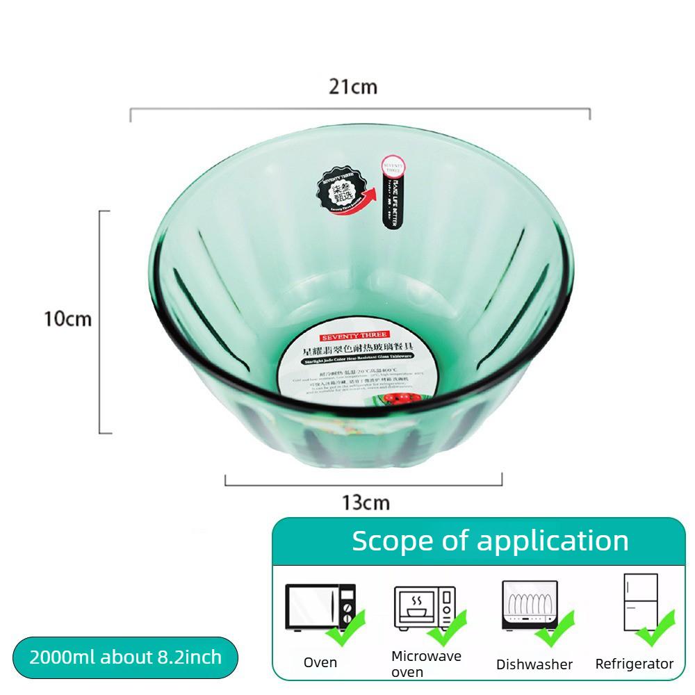 PIGE HOME High Borosilicate Glass Tableware Emerald Green Light Luxury Salad Bowl Dinner Plates Heat-resistant Glass Water Cups