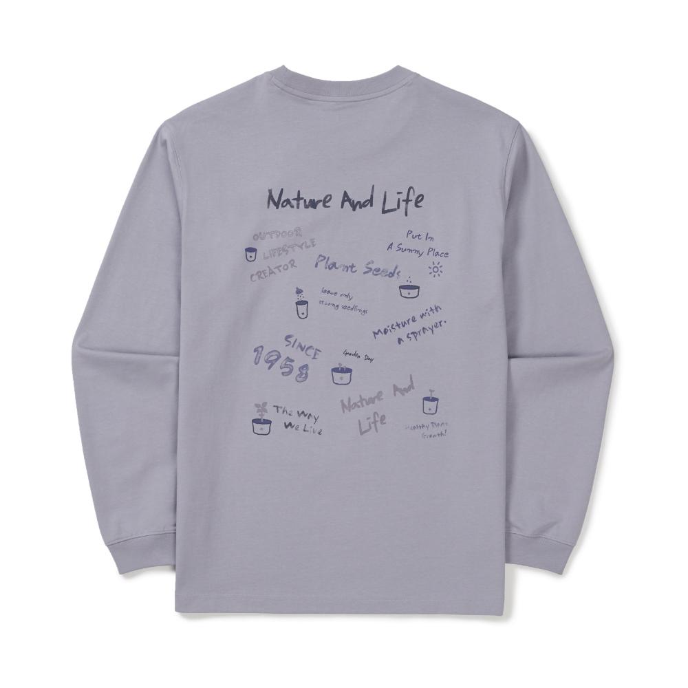 [Snowpeak] Aerocool Crayon Long Sleeve T-shirt Gray Blue (S26SUFTL74)