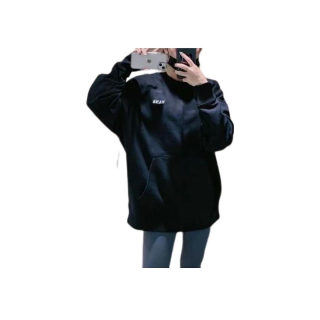 Vans Пуловер с капюшоном и вышитым логотипом в стиле пэчворк, топы унисекс, черный VN0A5H9QBLK